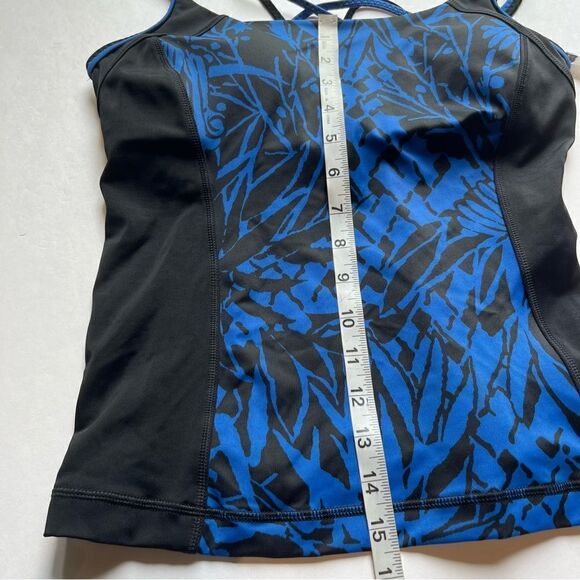 Lands' End Women's Tankini Top Black and Royal Blue Size 6 - Picture 7 of 7